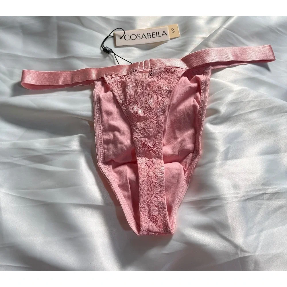 Cosabella Men's Pink Lace Thong Sexy‎ Sheer Italian Designer Underwear Size L